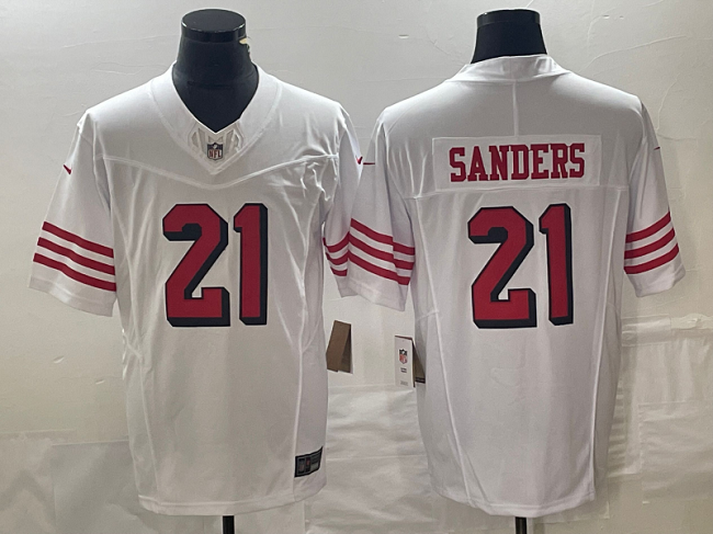 Men's White San Francisco 49ers #21 Deion Sanders 2023 F.U.S.E. Vapor Untouchable Limited Stitched Football Jersey